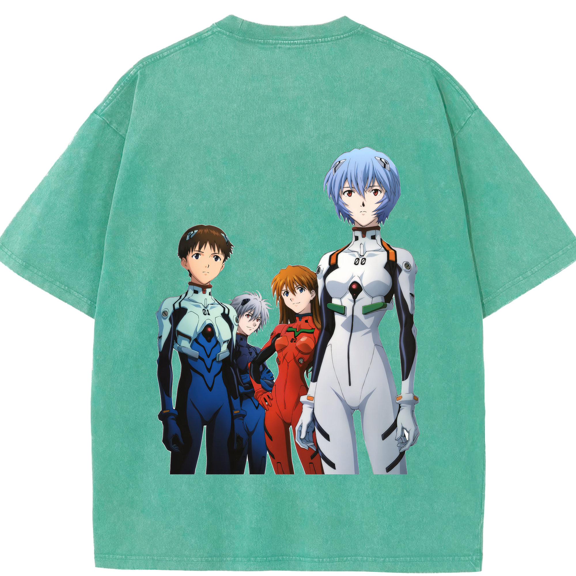 （画像用） EVA 新世紀エヴァンゲリオン 綿100% ヴィンテージ風 半袖Tシャツ（背面プリント）